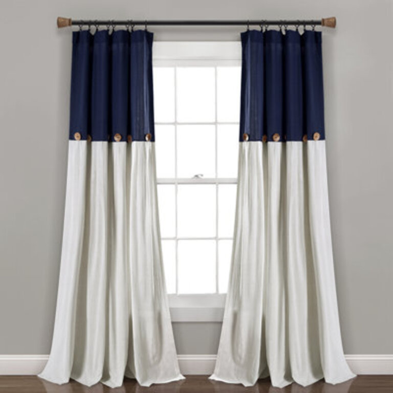Cotton Blend Sheer Curtain Single Panel