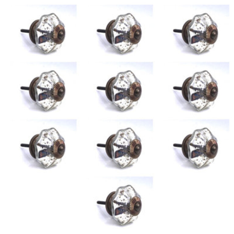 Antique Mercury Glass Knobs - Pack Of 10