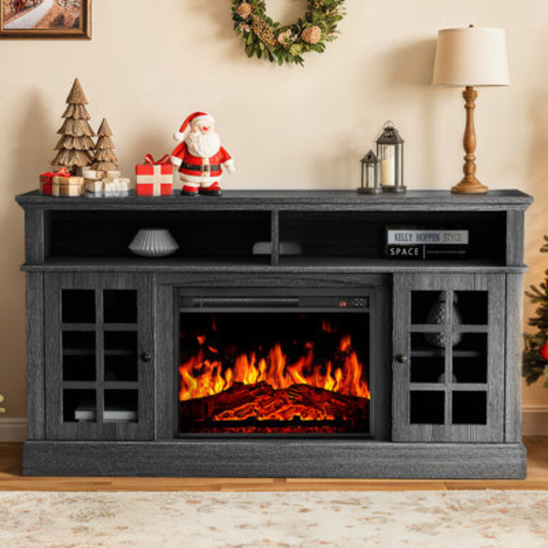 Anias TV Stand For TVs Up To 70 With Electric Fireplace Included