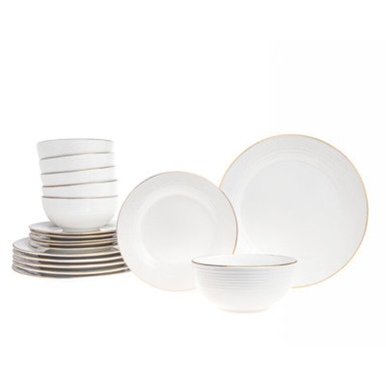 Flori 18 Piece Porcelain Dinnerware Set