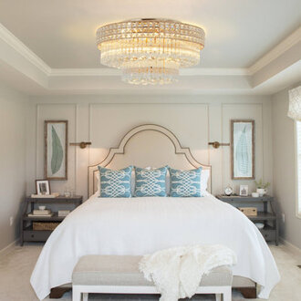 24 Modern Dimmable 5 - Light K9 Crystal Tiered Chandelier with LED Light Kit