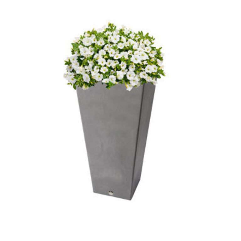 Cara Tall Composite Square Pot Planter with Elevated Plant Shelf