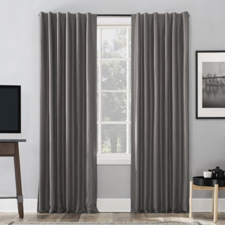 Faux Dupioni Silk Thermal Extreme 100 Blackout Back Tab Curtain Panel