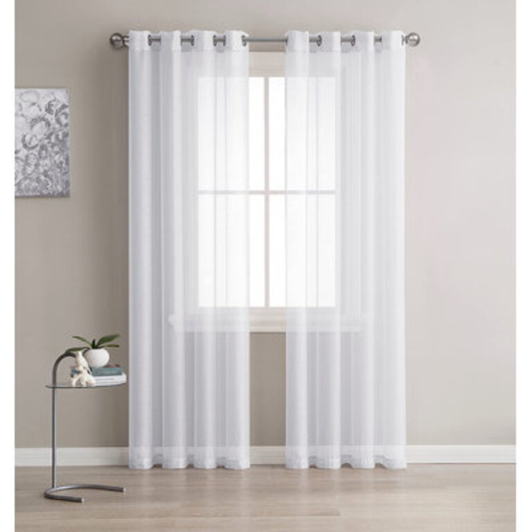 Gurbir Solid Colour Semi-Sheer Grommet Curtain Panels