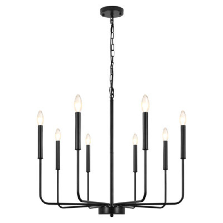 Lily-Louise 68 - Light Classic  Traditional Farmhouse Rustic Iron Candle Chandelier for BedroomLiving RoomFoyerEntrywayHallwayKitchen Island Lighting Fixture