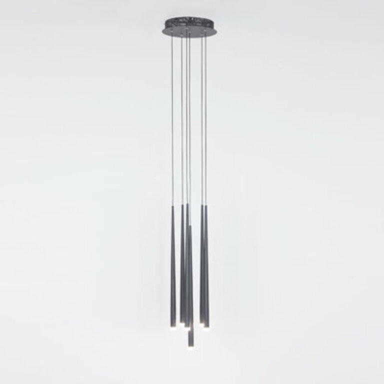 Brunsden 6 - Light Cluster Cone LED Chandelier Pendant Kitchen Island Black