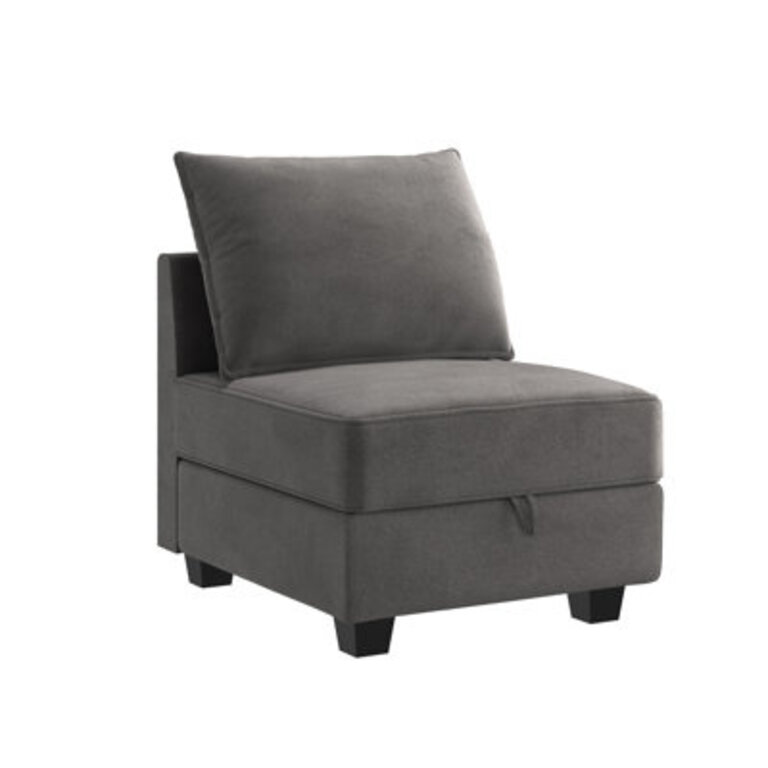 Pashko 256 Wide Velvet Slipper Chair