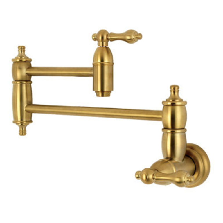 Kingston Brass Restoration Two-Handle 1-Hole Wall Mount Pot Filler Faucet