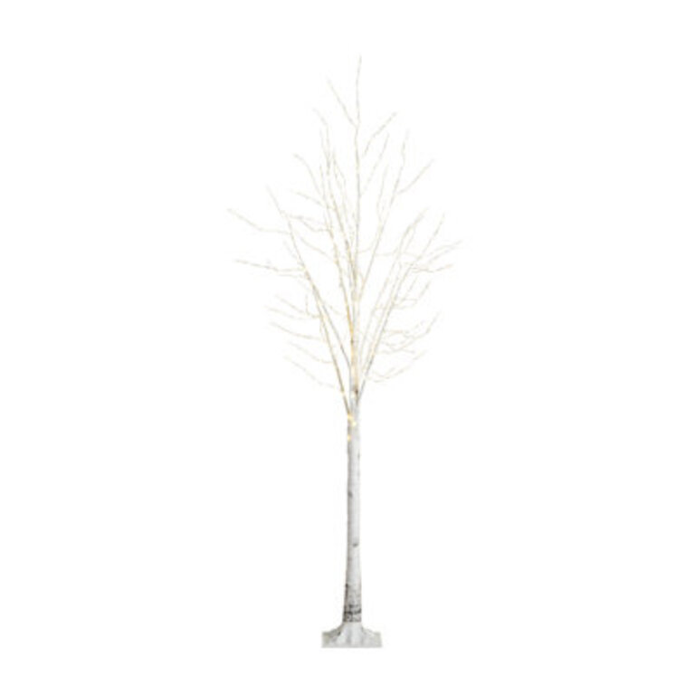 8ft Pre-Lit Artificial White Birch Tree with 500 Warm White LED Lights