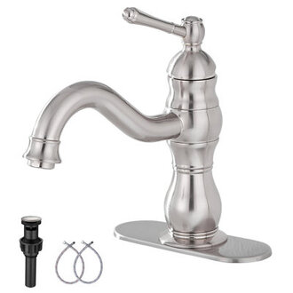 Single Hole Bathroom Faucet With Drain Assembly