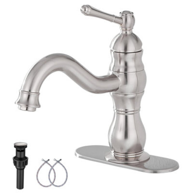 Single Hole Bathroom Faucet With Drain Assembly
