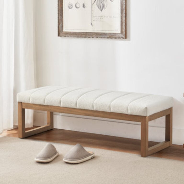 53 Wide Boucle Upholstered Bench