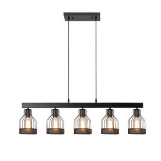 394 Rectangle Chandelier Light Vintage Style 5 Lights With Black Colour For Dining Room Kitchen Island Restaurant Coffee Bar