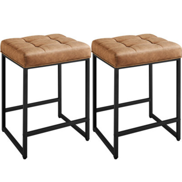 Kloud Counter Backless Industrial Stools with Footrests