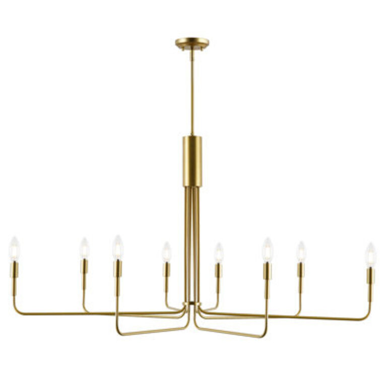 Sola 8 - Light Candle Style Modern Linear Chandelier