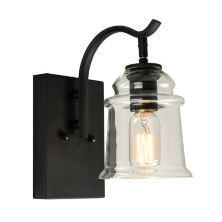 Gimbya 1 - Light Dimmable Antique Black Armed Sconce