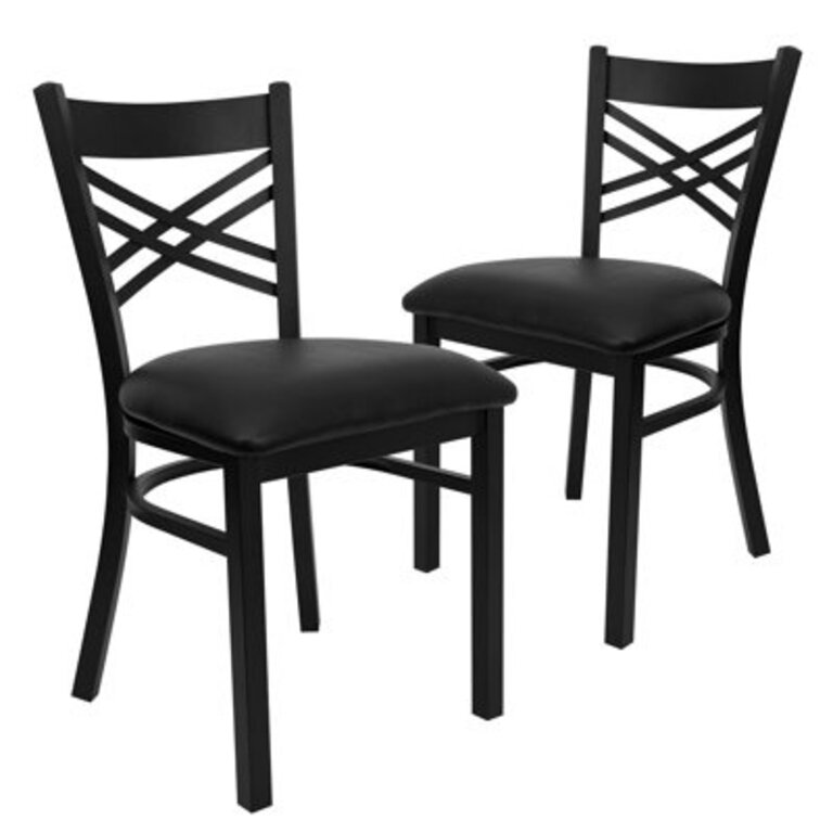 Prompton X Back Metal Restaurant Chair