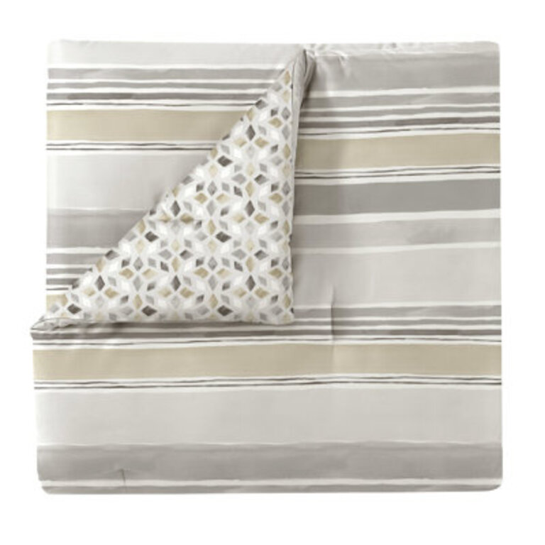 Scott Living Channing Stripe Cotton Sateen 3-Piece Comforter Set