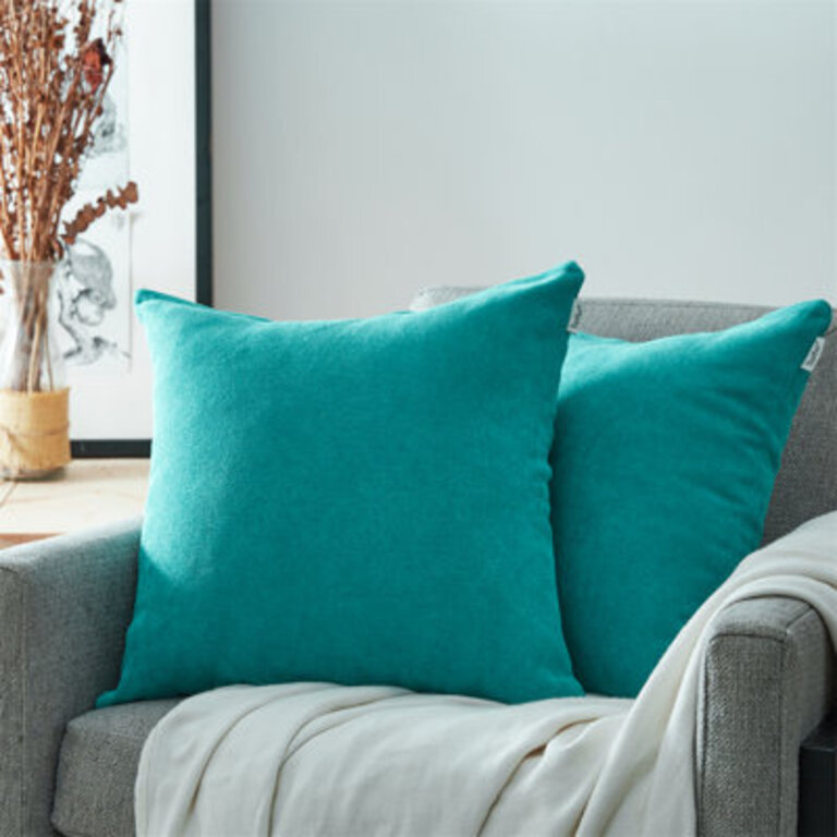 Solid Colour Chenille Reversible Pillow Cover