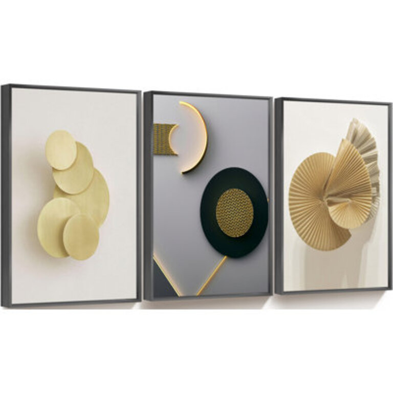 Luxurious Aluminum Framed Wall Art  3 - Pieces