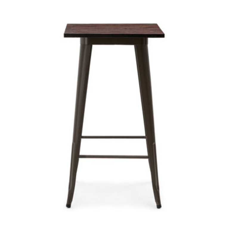 Pelaez Solid Wood Top Metal Base Dining Table