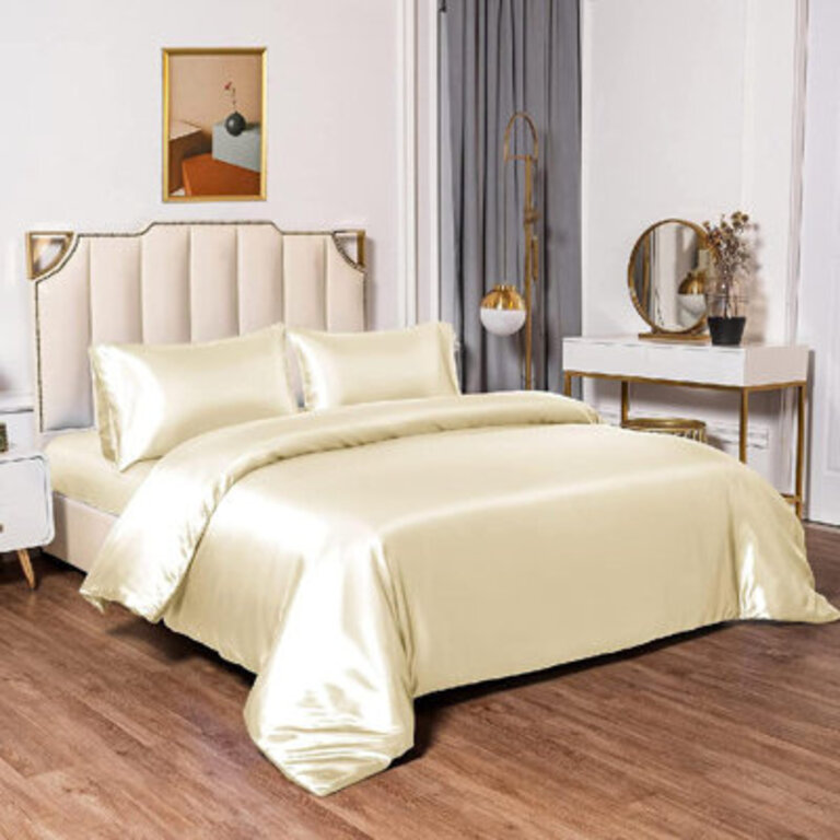 Kiearna Satin Solid Colour Duvet Cover Set