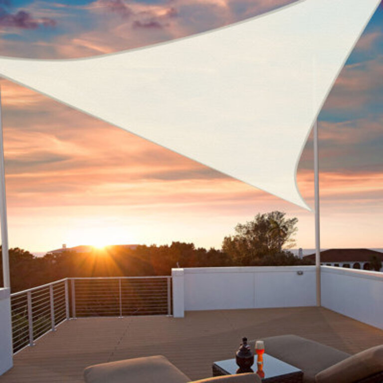 Yescom 16Ft 97 UV Block Triangle Sun Shade Sail Outdoor Patio Pool Garden Yard Lawn Carport Cover Net Awning Canopy Bright Orange