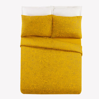 Birds and Bee Standard Cotton Reversible 3 Piece Duvet Cover Set