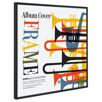 Americanflat 125 x 125 Album Frame to Display and Protect Your Favourite Vinyl Records - Black