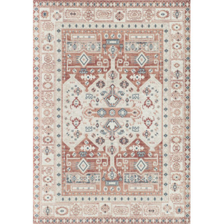 Frackville Oriental OrangeBeige Area Rug
