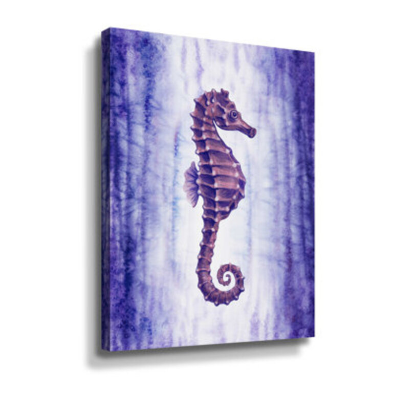 Seahorse Under The Sea In Purple  by Irina Sztukowski Painting Print