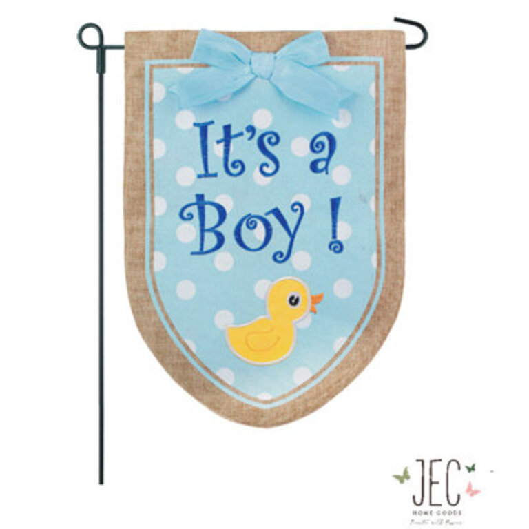 Double Sided 18 H x 125 W Burlap New Baby Flag Set