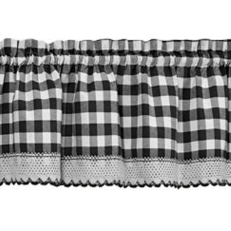 Haylee Plaid Cotton Blend Tailored 58 W Window Valance
