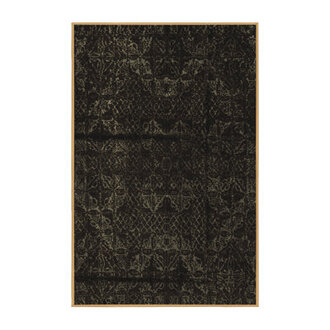 Oriental Machine Woven WoolPolyester Area Rug in Black