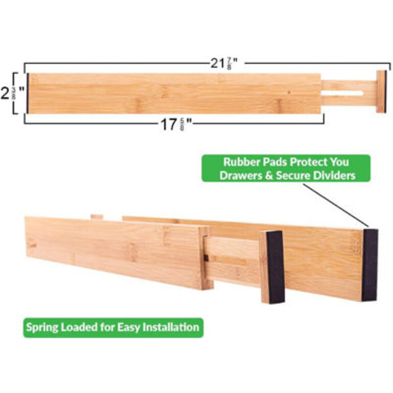 Drawer Dividers Bamboo Kitchen Organizers Set Of 6 - Spring Loaded Drawer Divider Adjustable  Expandable Drawer Organizer - Best For Kitchen Bedroom Dresser Baby Drawers  Closet
