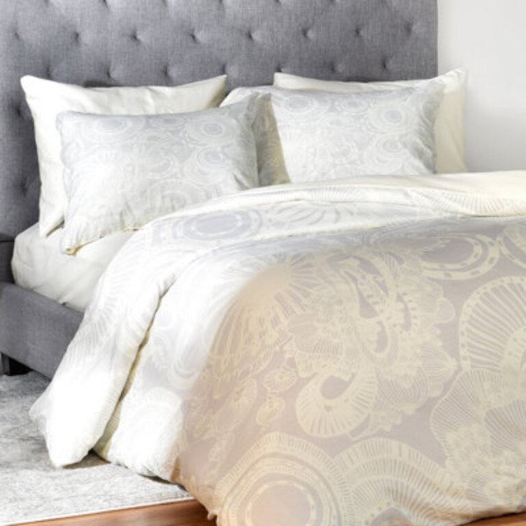 Foggy Surf Modern  Contemporary Floral Duvet Cover