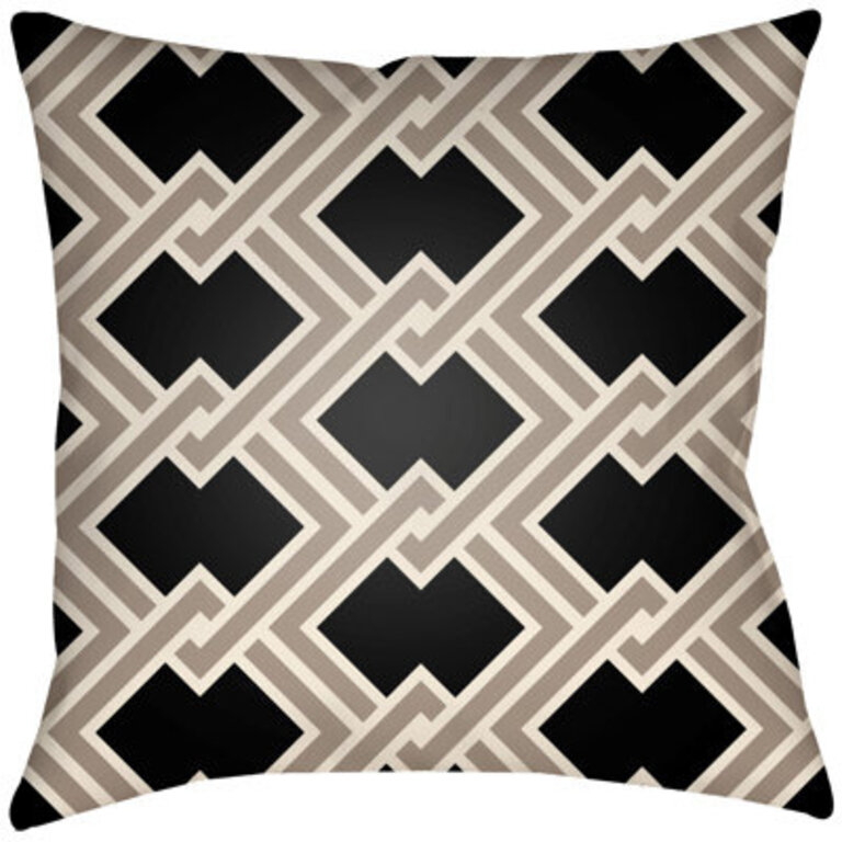 Litchfield Cabana Indoor/Outdoor Throw Pillow Size: 20" H x 20" W, Color: Onyx/Taupe