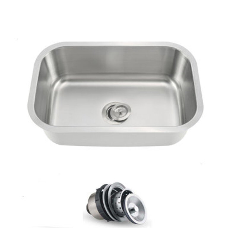 27 L X 18 W Undermount Kitchen Sink With Basket Strainer