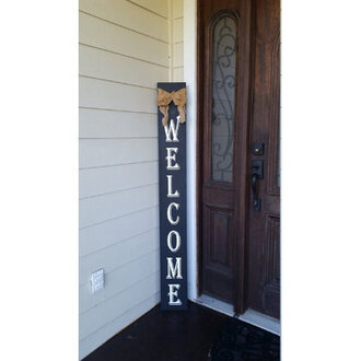 Lorccan Welcome Porch Sign Burlap Bow