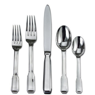 Ricci Argentieri Art Deco Stainless Steel Flatware Set - Service for 4