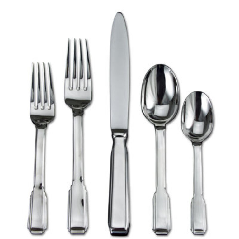 Ricci Argentieri Art Deco Stainless Steel Flatware Set - Service for 4