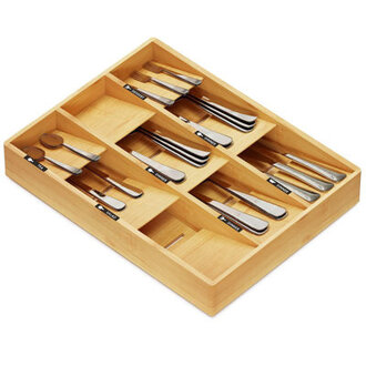 Sehgal Bamboo Flatware  Kitchen Utensils Drawer Organizer