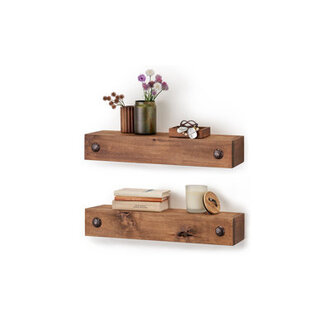 Aybar 2 Piece Alder Solid Wood Floating Shelf