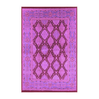 Mid-Century Modern 3134 Purple Machine Washable Area Rugs