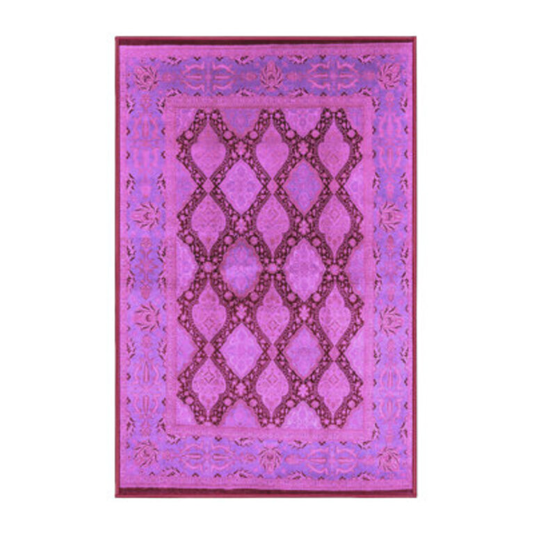 Mid-Century Modern 3134 Purple Machine Washable Area Rugs