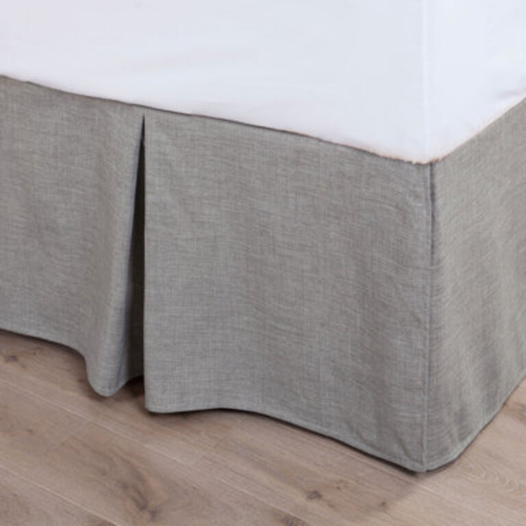 Hamilton Solid Faux Linen Modern Traditional Rustic Bed Skirt