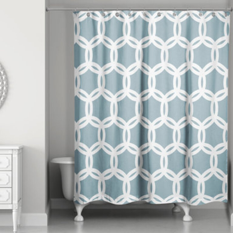 Geometric Single Shower Curtain  Hooks