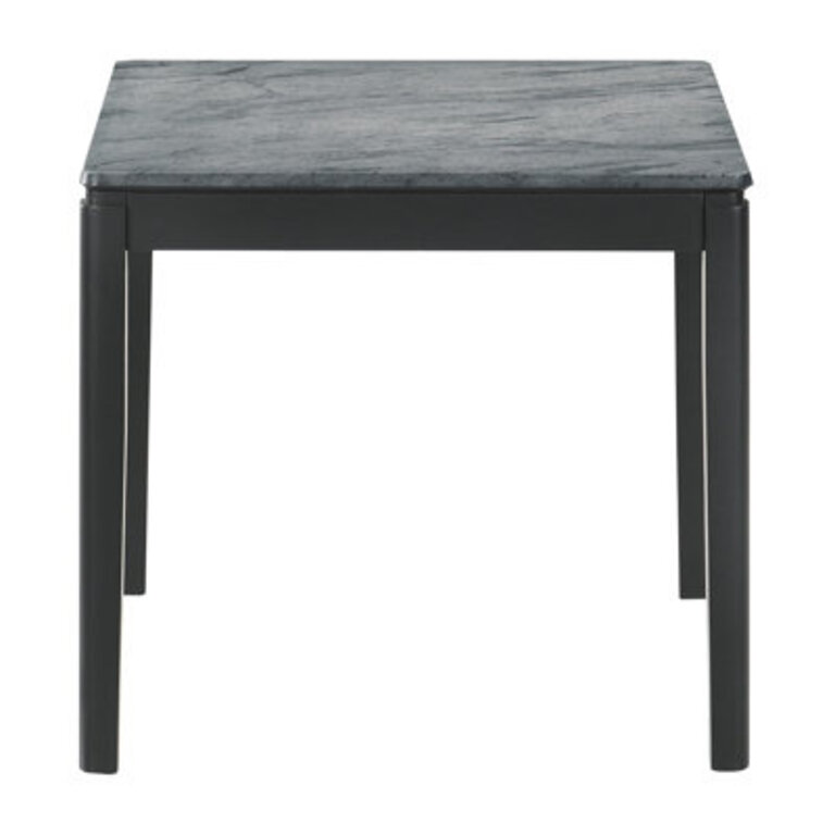 Vinnie Faux Grey Marble And Black End Table