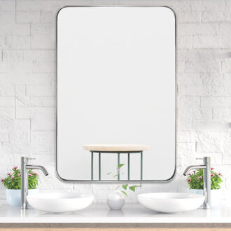 Eitzen Rectangle Metal Wall Mirror