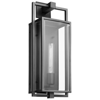 Liberty Hill Matte Black Beveled Glass Outdoor Wall Lantern